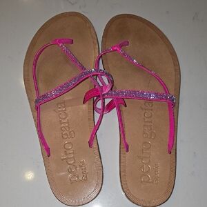 Pedro Garcia Fuchsia and Silver Sandals
